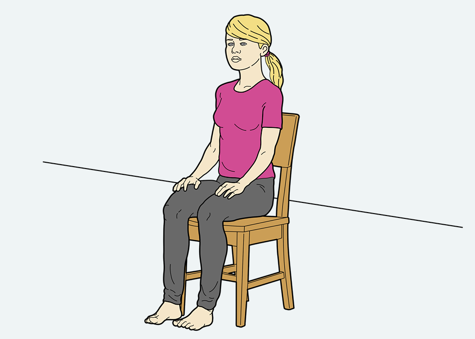 Person sitting on a chair.
